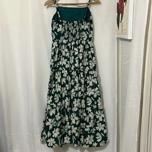 GAP 100% Cotton Green and White Floral Maxi Dress a176 - Picture 5 of 5